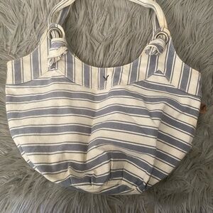 American Eagle Striped Canvas Tote Bag